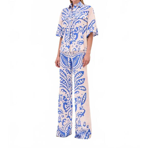 ALEXIS Pants - NEW ALEXIS women’s davi linen resort pants in sapphire palm